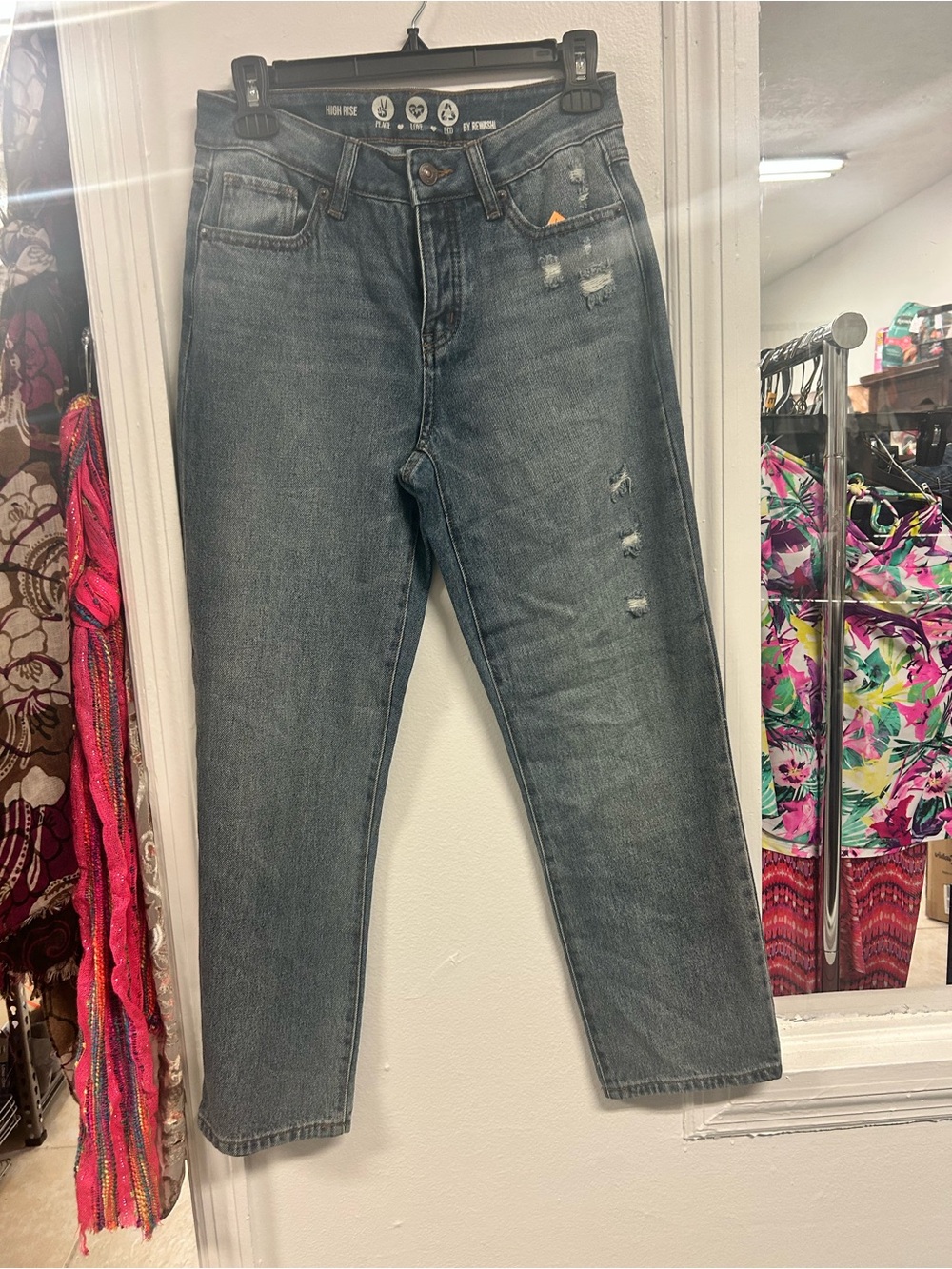 Rewash High Rise Straight Leg Jeans - Medium Blue size 1/25